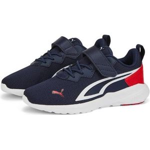 PUMA Unisex All Day Active AC+ PS Sneakers voor kinderen, Peacoat White High Risk Red Blue, 31 EU