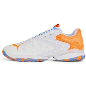 PUMA Solarattack RCT Indoor Court Schoen voor heren, Puma Wit Ultra Oranje Team Lichtblauw, 44 EU