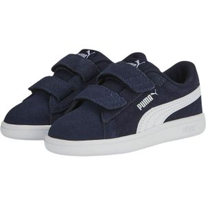 PUMA Smash 3.0 SD V Inf, uniseks sneakers voor kinderen en jongens, Puma Navy PUMA Wit, 20 EU