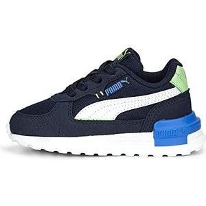 PUMA Graviton AC Inf, uniseks sportschoenen voor kinderen, Puma Navy PUMA White Summer Green Victoria Blue