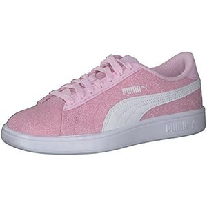 Puma Smash V2 Glitz Glam Jr Sneaker, Pearl Pink White, 35.5 EU