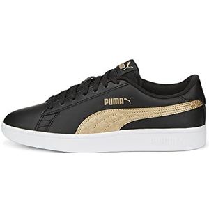 PUMA Unisex Kid's Smash V2 Metallics Jr Sneaker, Puma Zwart Puma Goud Puma Wit, 37 EU