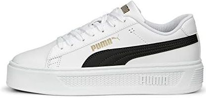 PUMA - Smash Platform v3 - Sneakers - Zwart/Wit/Goud - Gerecycled Materiaal