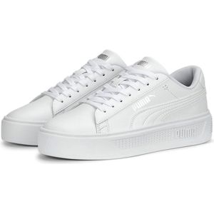 PUMA Smash Platform V3 damessneakers, zilverwit, maat 39, PUMA wit PUMA zilver, 39 EU, Puma Wit PUMA Zilver