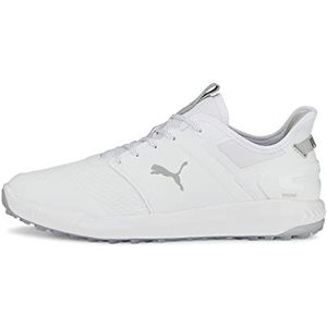 PUMA Ignite Elevate golfschoen voor heren, Puma White Puma Zilver, 46 EU