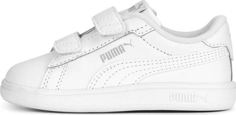 PUMA - Smash 3.0 - Leren Sneakers - Grijs/Wit