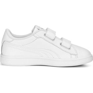 PUMA Smash 3.0 L V PS Sneakers voor kinderen, uniseks, Puma wit, koel, lichtgrijs, 34 EU