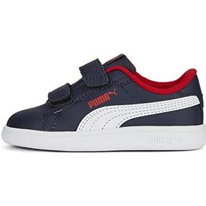 PUMA Smash 3.0 L V Inf Sneakers voor baby's, uniseks, Puma Navy PUMA White For All Time Red, 22 EU