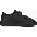 PUMA Smash 3.0 leren V sneakers, Zwart/Grijs, Maat 27,5