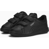 PUMA Smash 3.0 leren V sneakers, Zwart/Grijs, Maat 27,5