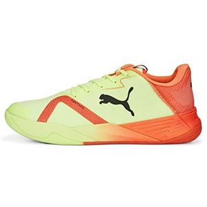 PUMA Versnel Turbo Nitro Ii heren Indoor sportschoen Voetbal, Fast Yellow Red Blast Puma Zwart , 38 EU