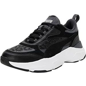 PUMA Cassia Laser Cut Sneaker voor dames, Puma Zwart Puma Zwart Sterk Grijs, 37.5 EU