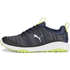 PUMA Fusion Pro golfschoen voor heren, Puma Navy Puma Zilver Lime Smash, 46.5 EU