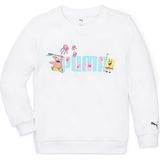 Puma - X Spongebob - Crew Sweatshirt - Wit - 68% Katoen, 32% Gerecycled Polyester