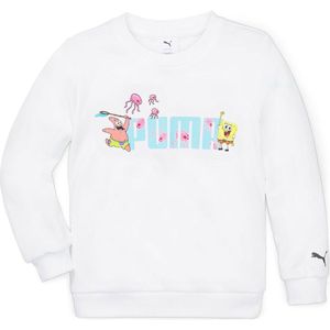 Puma - X Spongebob - Crew Sweatshirt - Wit - 68% Katoen, 32% Gerecycled Polyester
