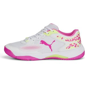 PUMA Solarcourt RCT Unisex Sportschoenen - Wit/Roze/Geel - Maat 38,5