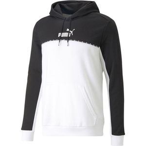 Puma Ess Block X Tape Hoodie Wit,Zwart Man