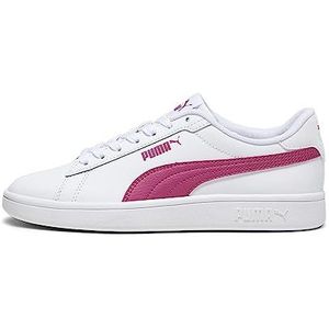 PUMA Smash 3.0 L Jr, uniseks gymschoenen voor kinderen en jongens, Puma Wit Pinktastic, 36 EU