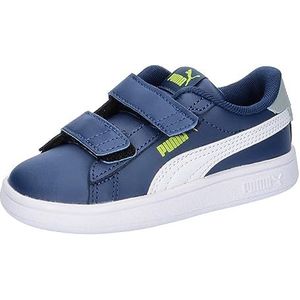 PUMA Smash 3.0 L V Inf Babyschoenen, uniseks, meerkleurig (Perzisch Blauw PUMA Wit Lime Smash Cool Mid Gray), 25 EU