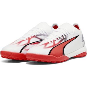 PUMA Voetbalschoen Ultra Match Tt heren Technische Sport Schoen , White Black Fire Orchid Red , 43 EU