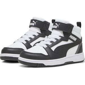 PUMA Rebound V6 Mid Jr Sneakers - PUMA White-PUMA Black-Shadow Gray - Imitatieleer