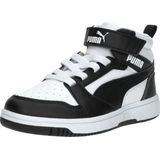 PUMA Rebound V6 Mid Jr Sneakers - PUMA White-PUMA Black-Shadow Gray - Imitatieleer