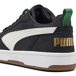 PUMA Unisex's Rebound V6 Low 75 Jaar Sneaker, Puma Zwart Warm Wit Archief Groen Goud Ongerept, 40 EU