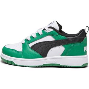 Puma Rebound V6 Lo Sneakers Wit/Zwart/Groen