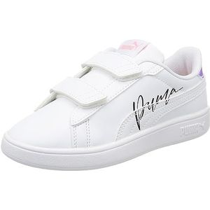 PUMA Smash 3.0 L Crystal Wings V PS Sneaker, White Black-Peach Smoothie, 21 EU, Puma White PUMA Black Peach Smoothie, 21 EU