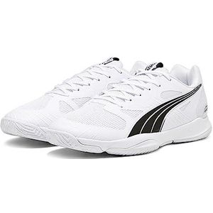 PUMA Unisex Attacourt Indoor Court Schoen, Puma Wit PUMA Zwart Beton Grijs, 42 EU