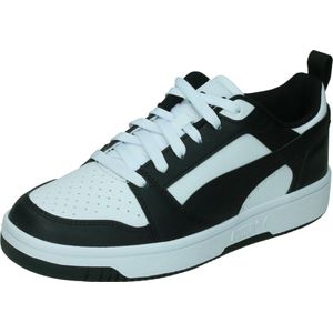 PUMA Rebound V6 Lo Jr Kinder Sneakers - Wit/Zwart - Maat 38,5