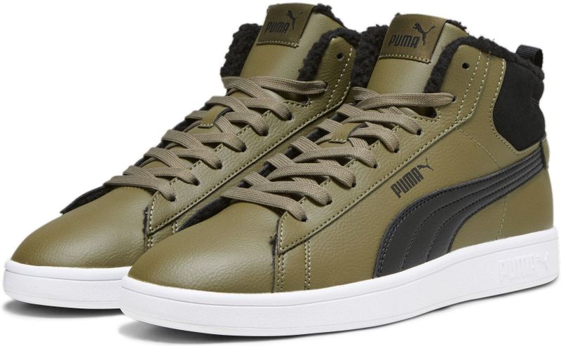 PUMA SMASH 3.0 MID WTR Sneakerboots - Olive drab/Puma black/Puma white - Gevoerd