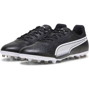 Puma - King Match Mg - Voetbalschoenen - Zwart - Synthetisch Leer