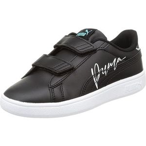 PUMA PUMA Smash 3.0 L Crystal Wings V PS Sneakers voor meisjes, Puma Black PUMA White Team Aqua, 32 EU