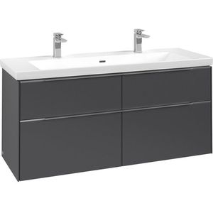 Villeroy & Boch Subway 3.0 wastafelonderkast 127.2x57.9cm 4 lades Graphite C60200VR