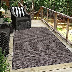 HomebyHome Outdoor tapijt, weerbestendig, 120 x 170 cm, zwart gemêleerd design, rechthoekig, klein balkontapijt, waterdicht, wasbaar keukentapijt, voor tuin, terras, camping, buiten, balcony tapijt