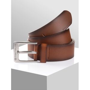TOM TAILOR Ledergürtel "TTCALVINPLUS", 4 cm breiter Herrengürtel, Casual und Jeans Look