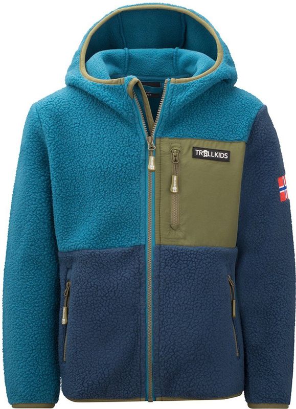 TROLLKIDS - Aurlandsfjord Jacket - Fleecejack - Dark marine/Mystic blue/Pine green