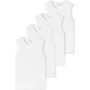 Schiesser - Uncover - Tanktop - Wit - 4-pack, 95% Katoen, 5% Elastaan