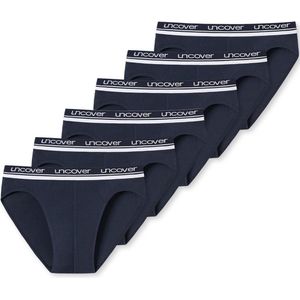 Schiesser - Uncover - Slips - Blauw/Zwart - Stretch Katoen - 6-Pack
