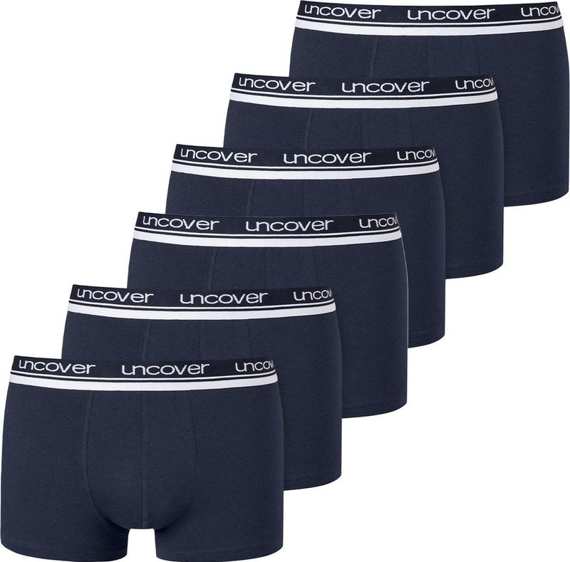 Schiesser - Uncover - Boxershorts - Blauw - 6-pack, Stretch Katoen