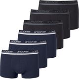 Schiesser - Uncover - Boxershorts - Blauw/Zwart - 6-pack - Stretch Katoen