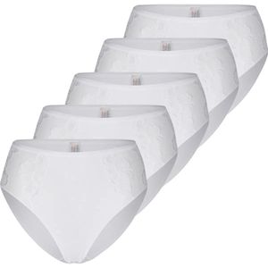 Nina von C - Dames Maxi-Taille Slip - Wit - 5-pack - Kant