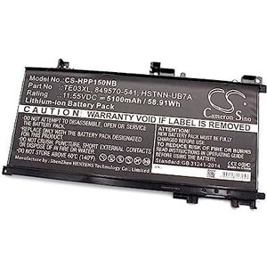 vhbw Accu vervanging voor HP 3ICP7/65/80, 849570-541, 849570-542, 849570-543 voor Notebook (5100mAh, 11.55V, Li-Ion)