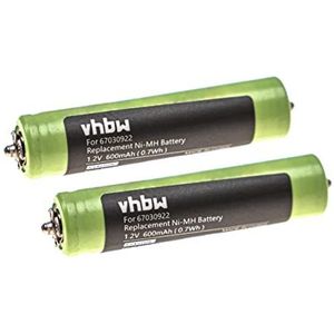 vhbw - 2 x Batterijen - Compatibel met Braun Cruzer 6 Face - 600 mAh - NiMH