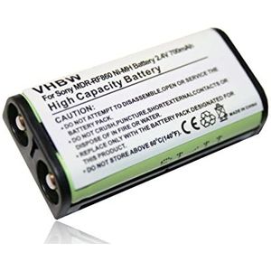 vhbw Vervangende batterij compatibel met Sony MDR-RF4000K, MDR-RF811RK, MDR-RF840RK, MDR-RF810R draadloze headset hoofdtelefoon (700mAh, 2.4V, NiMH)