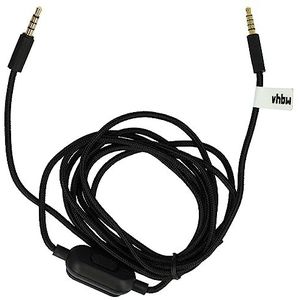 vhbw Audio-AUX-kabel compatibel met Logitech G Pro, G Pro X, G233, G433 hoofdtelefoon - audiokabel 3,5 mm jackstekker, 200 cm, zwart