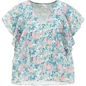 Usha Damesblouse, Lichtblauw veelkleurig