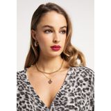 faina - Blouseshirt - Grijs/Wit - Dierenprint - Lange Mouw