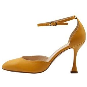 aleva dames lederen pumps, oranje, 38 EU